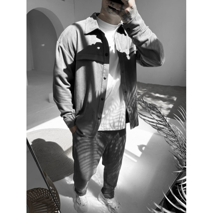 Замшевий oversize костюм