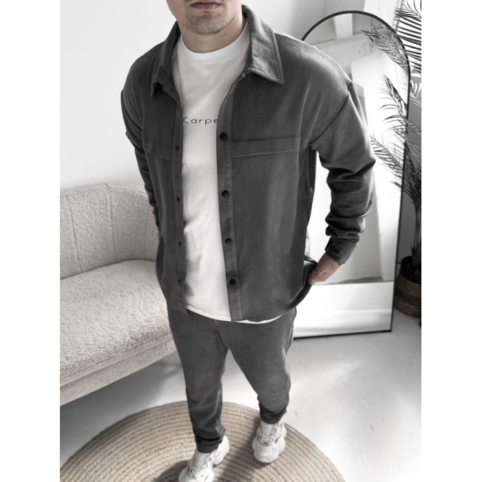 Замшевий oversize костюм