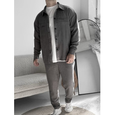 Замшевий oversize костюм