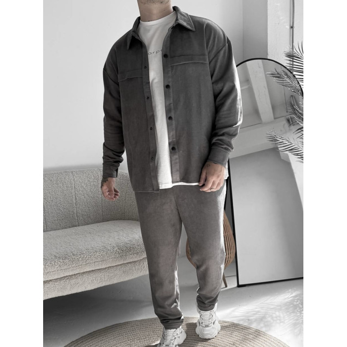 Замшевий oversize костюм