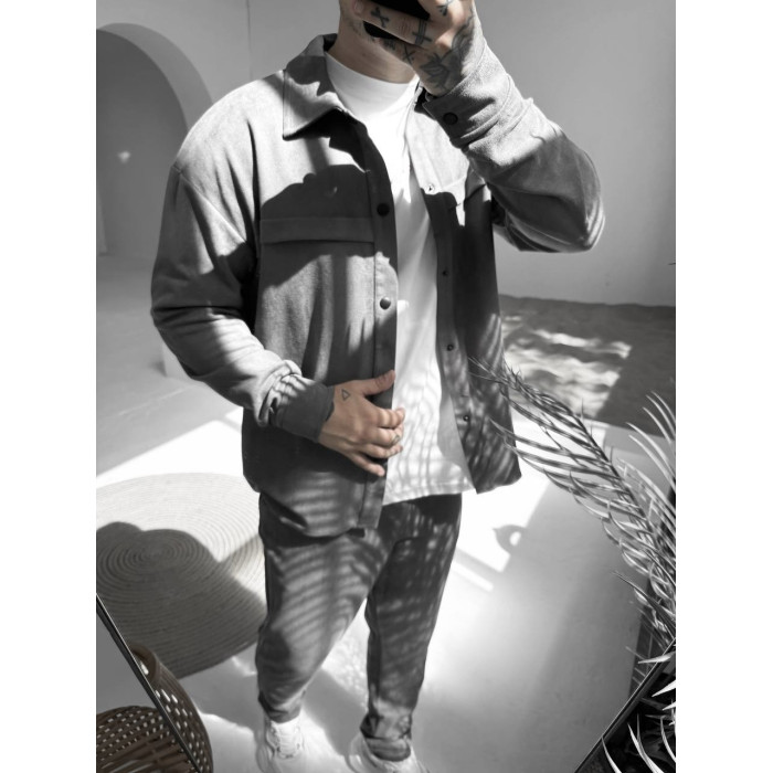Замшевий oversize костюм