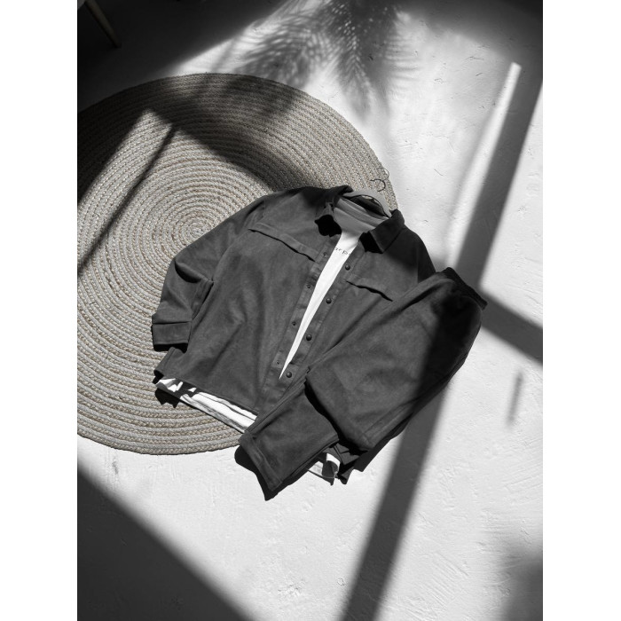 Замшевий oversize костюм