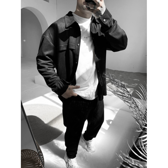 Замшевий oversize костюм