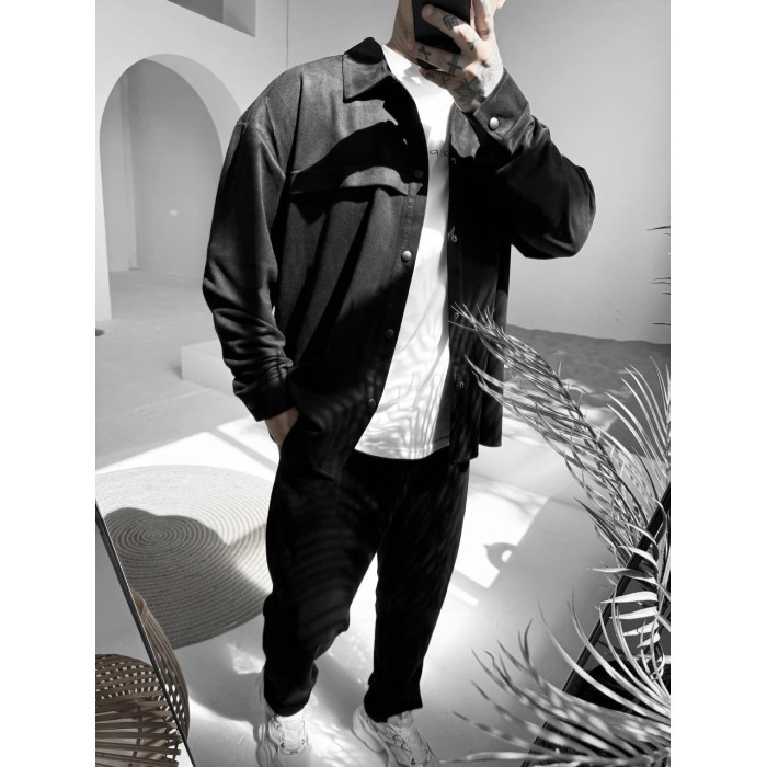 Замшевий oversize костюм