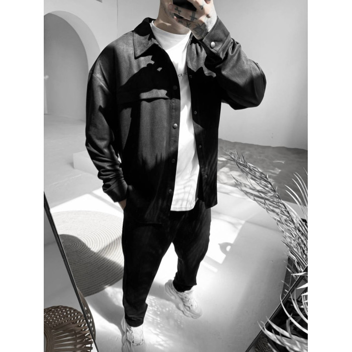 Замшевий oversize костюм