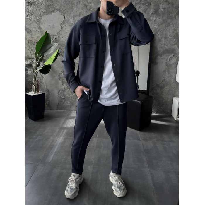 Oversize костюм з накладними кишенями