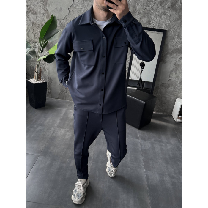 Oversize костюм з накладними кишенями