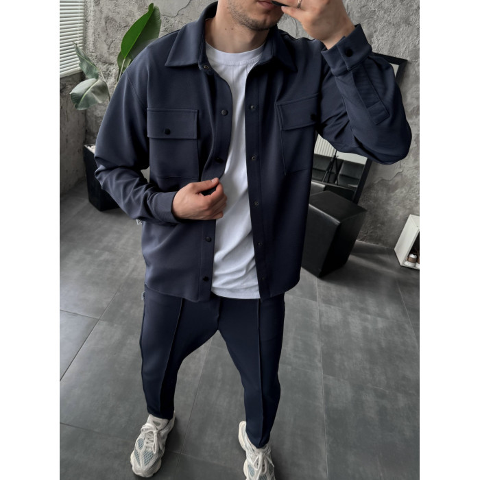 Oversize костюм з накладними кишенями