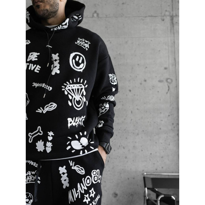 Oversize костюм з принтом