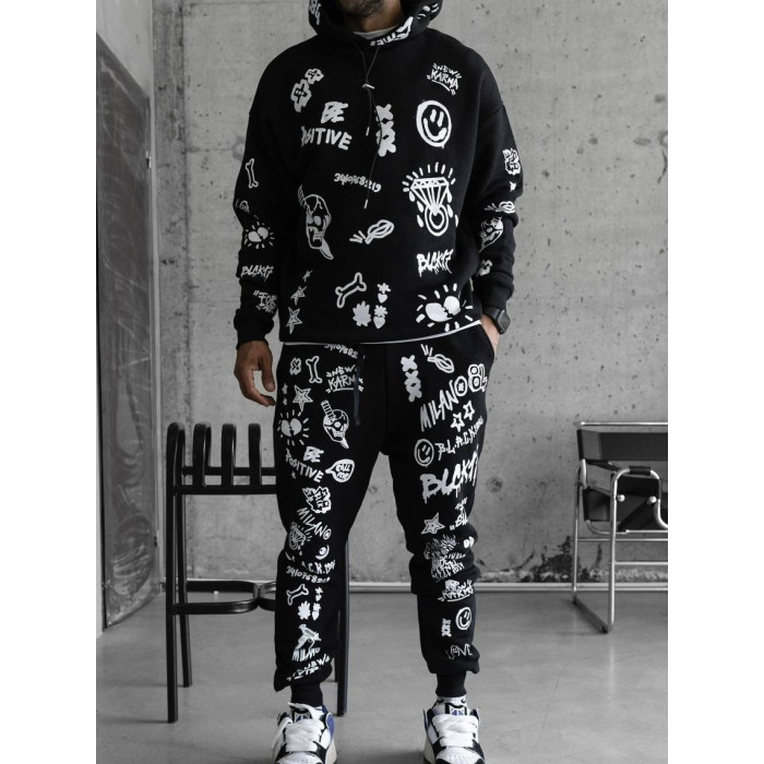 Oversize костюм з принтом