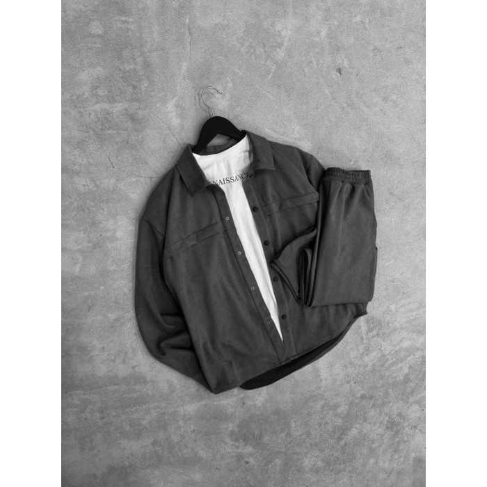 Замшевий oversize костюм