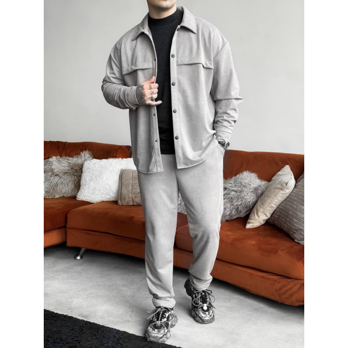 Замшевий oversize костюм