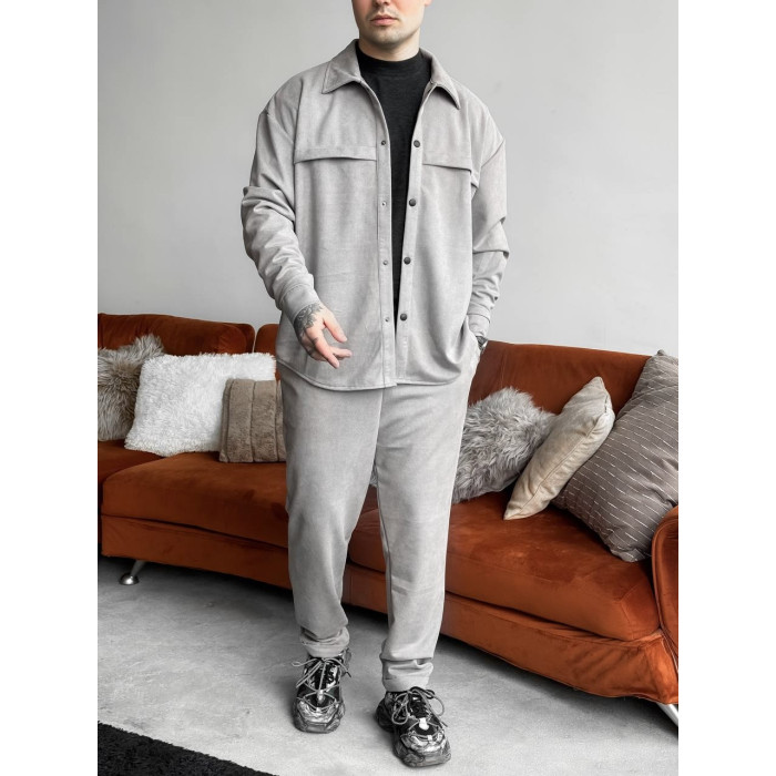 Замшевий oversize костюм