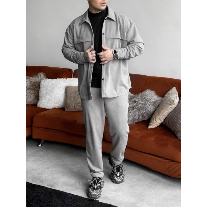 Замшевий oversize костюм