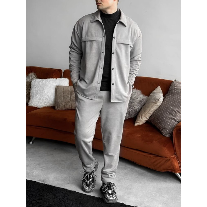 Замшевий oversize костюм