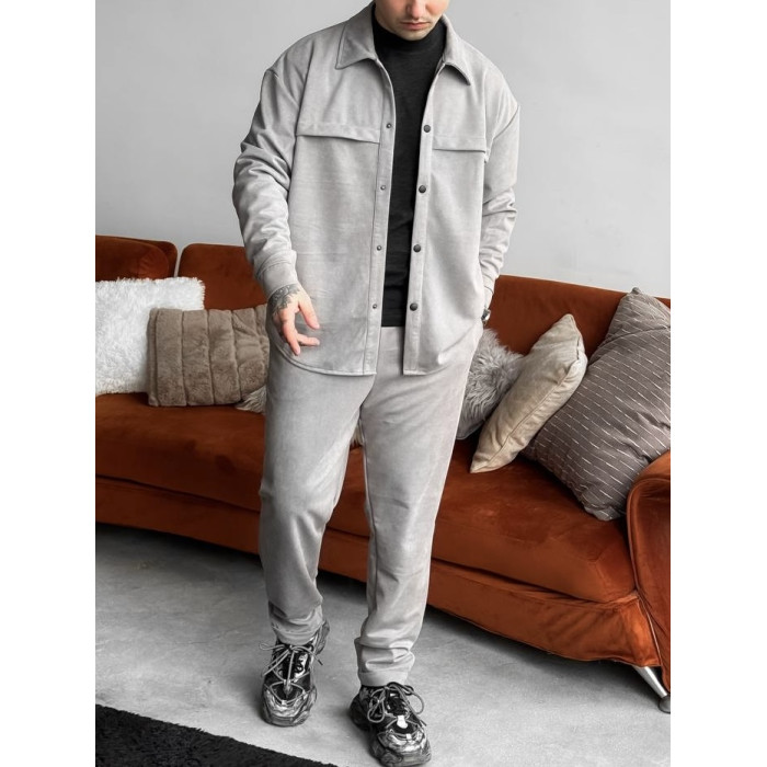 Замшевий oversize костюм