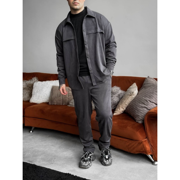 Замшевий oversize костюм