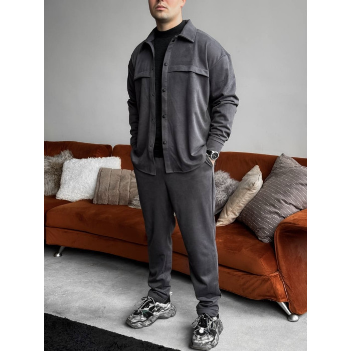 Замшевий oversize костюм