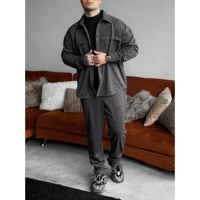 Замшевий oversize костюм
