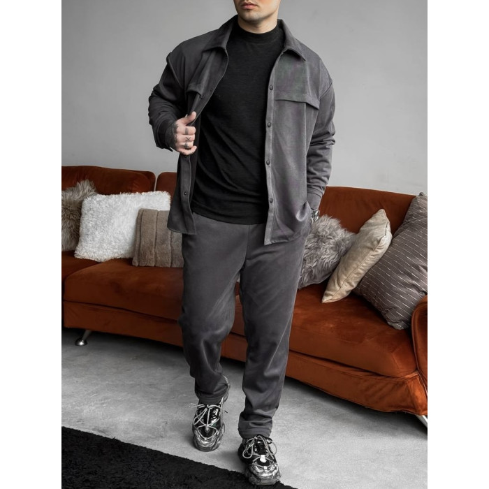 Замшевий oversize костюм