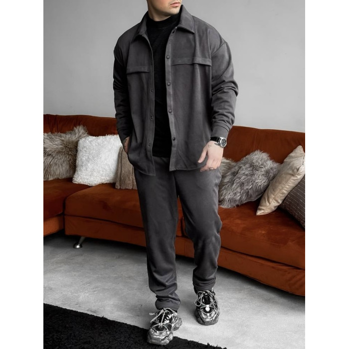 Замшевий oversize костюм