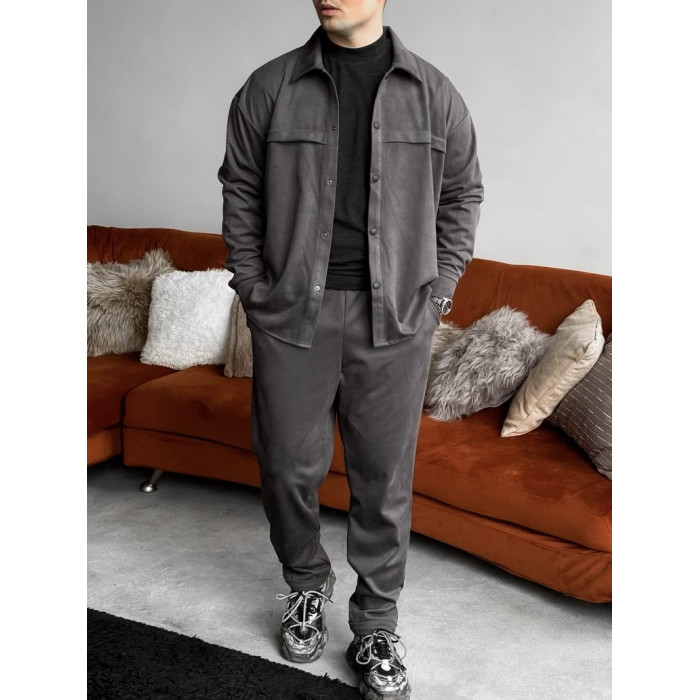 Замшевий oversize костюм