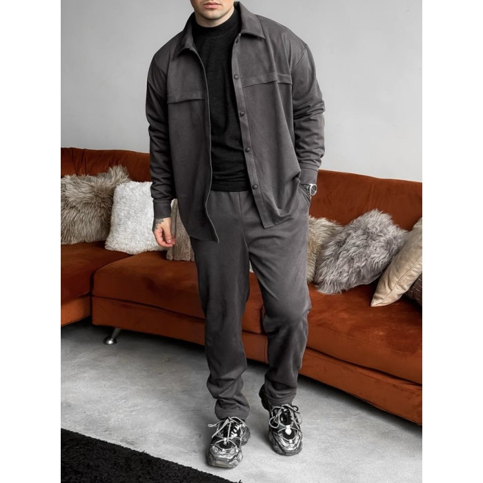Замшевий oversize костюм