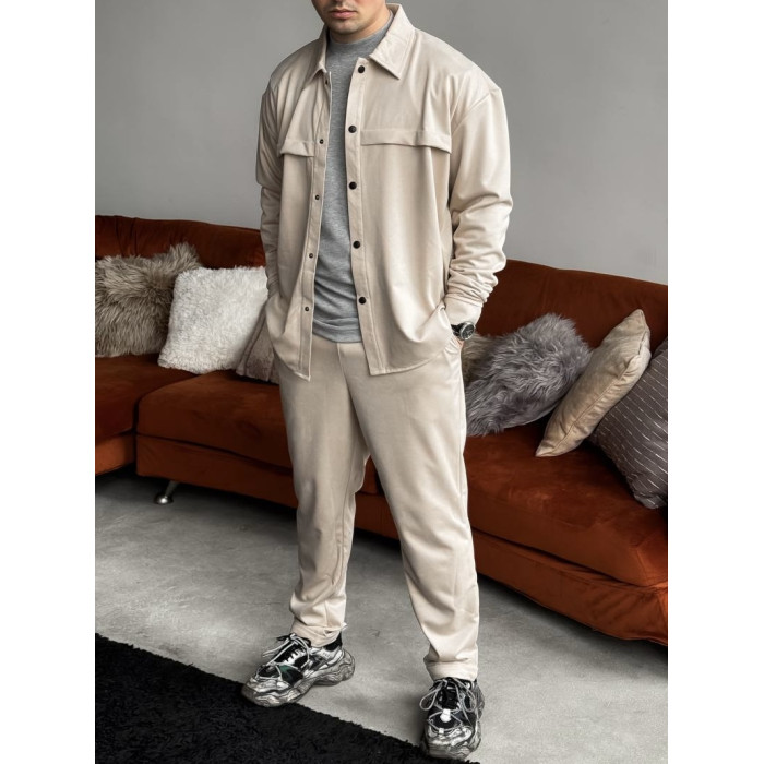 Замшевий oversize костюм