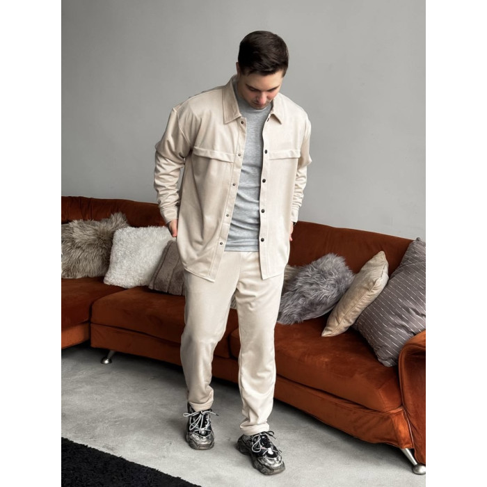 Замшевий oversize костюм