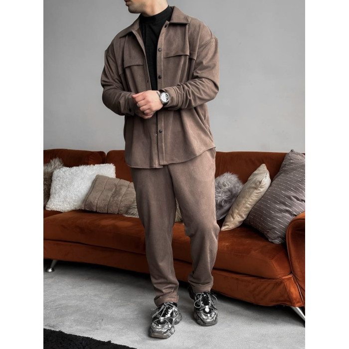 Замшевий oversize костюм