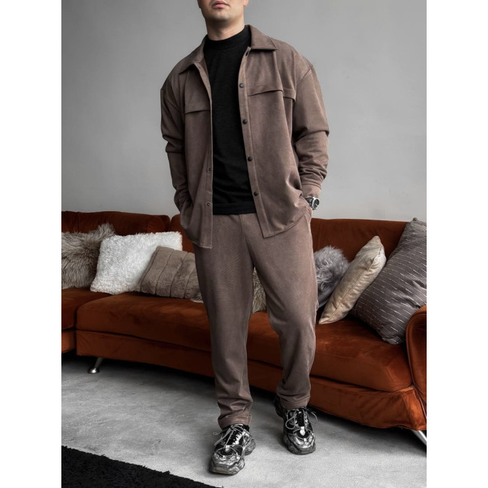 Замшевий oversize костюм