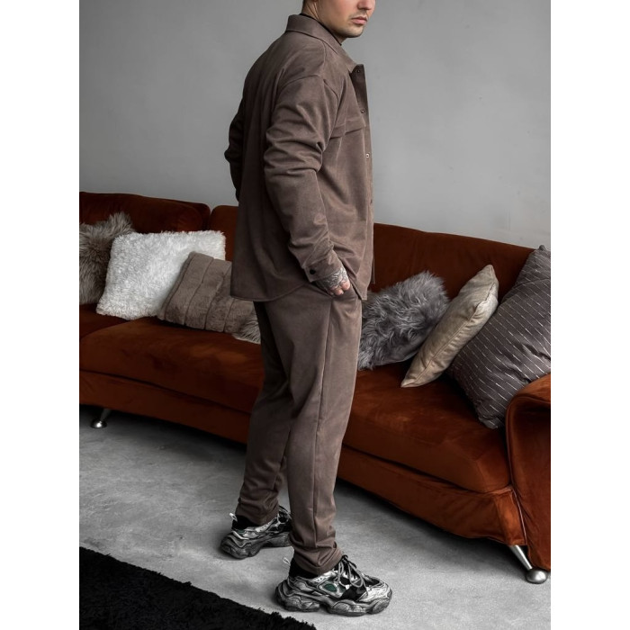 Замшевий oversize костюм