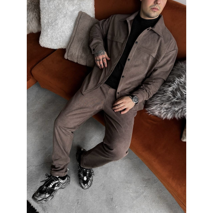 Замшевий oversize костюм