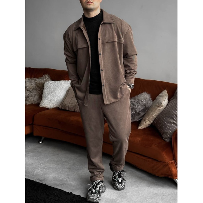 Замшевий oversize костюм