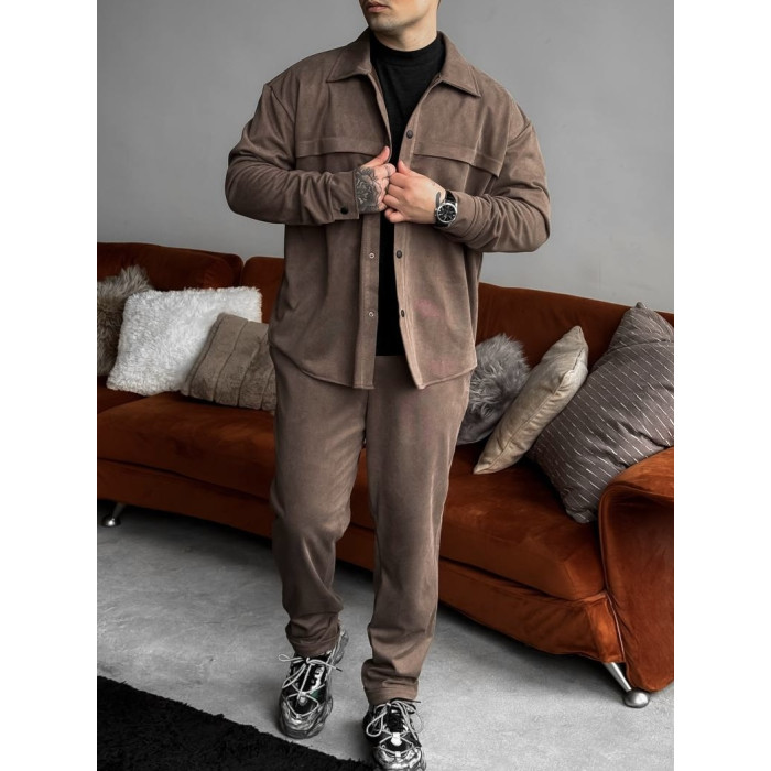 Замшевий oversize костюм