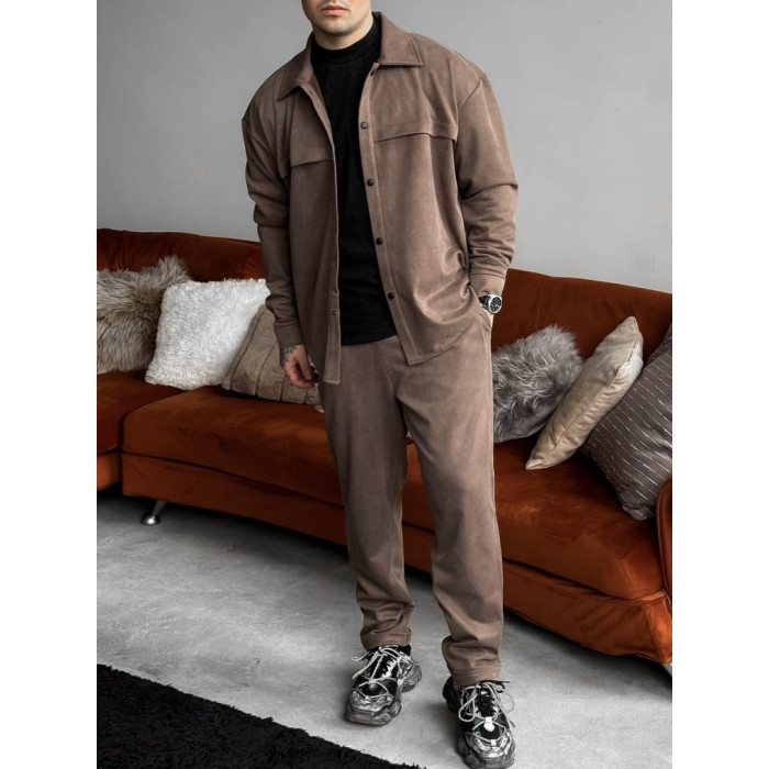 Замшевий oversize костюм