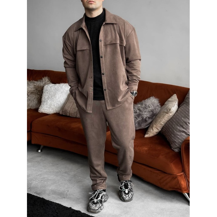 Замшевий oversize костюм