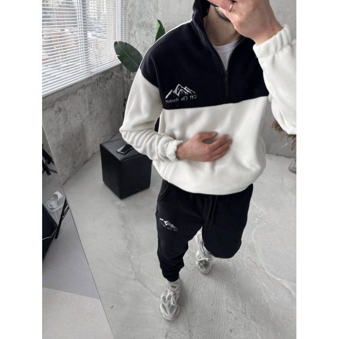 Флісовий oversize костюм з вишивкою