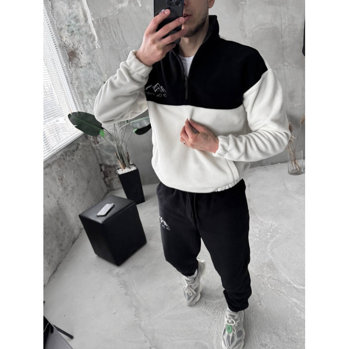 Флісовий oversize костюм з вишивкою
