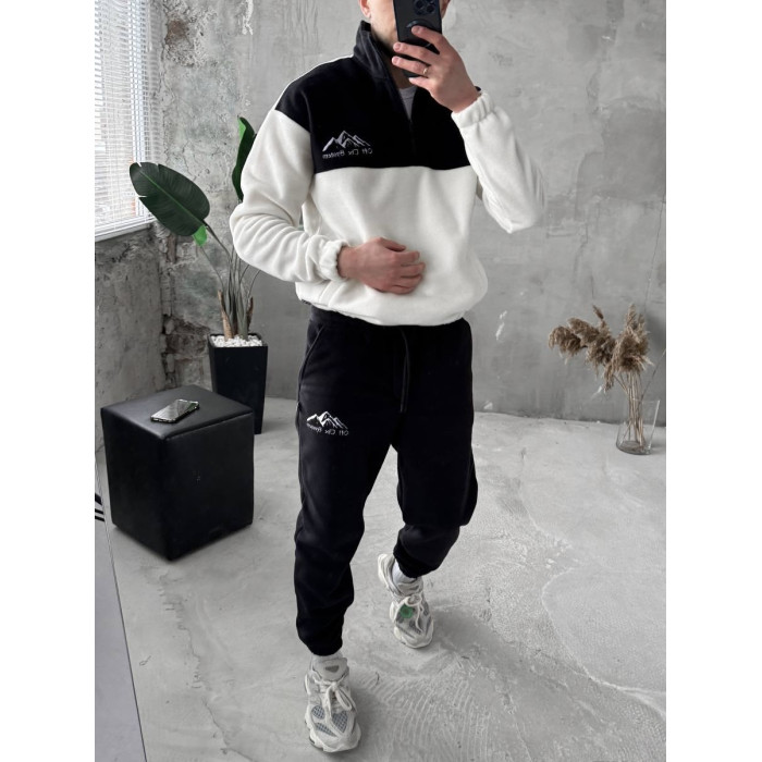 Флісовий oversize костюм з вишивкою