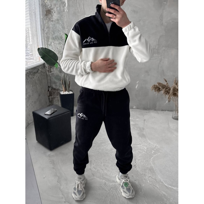 Флісовий oversize костюм з вишивкою