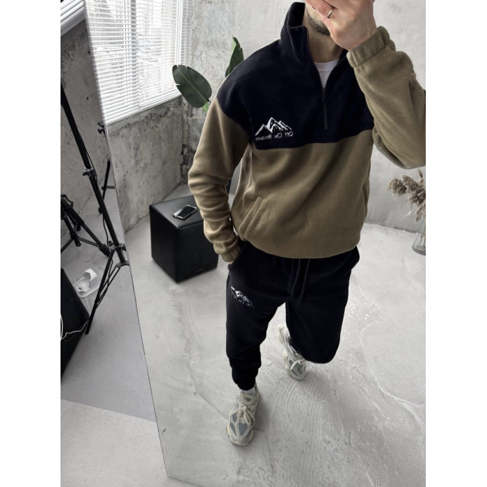 Флісовий oversize костюм з вишивкою