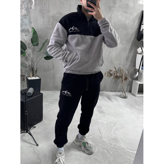 Флісовий oversize костюм з вишивкою