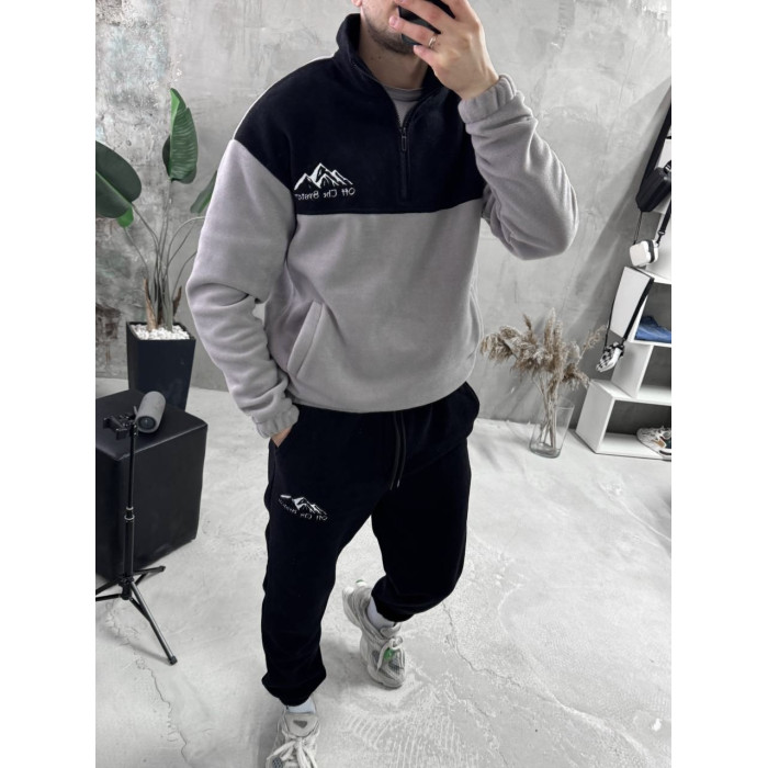 Флісовий oversize костюм з вишивкою