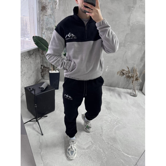 Флісовий oversize костюм з вишивкою