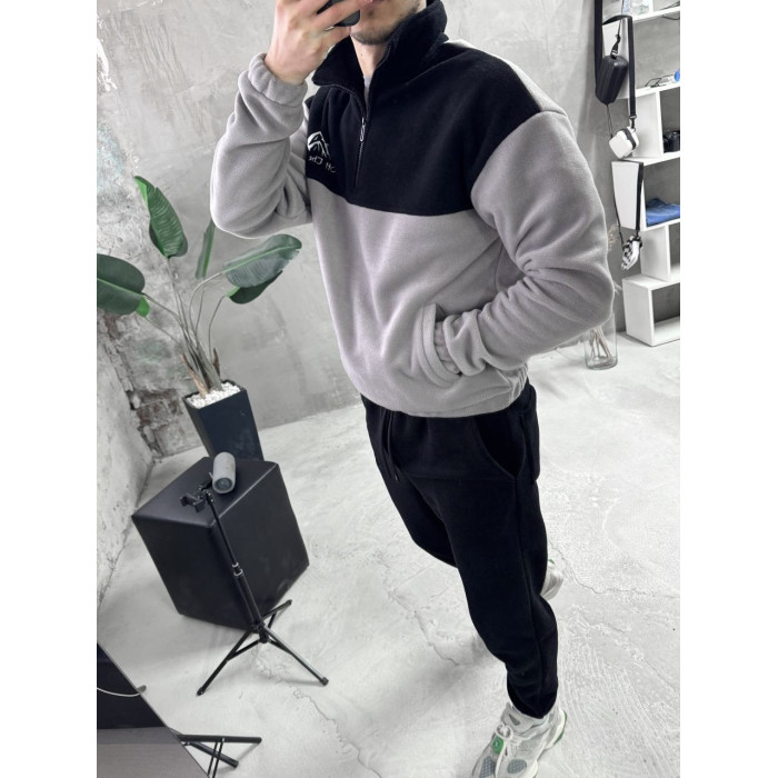 Флісовий oversize костюм з вишивкою