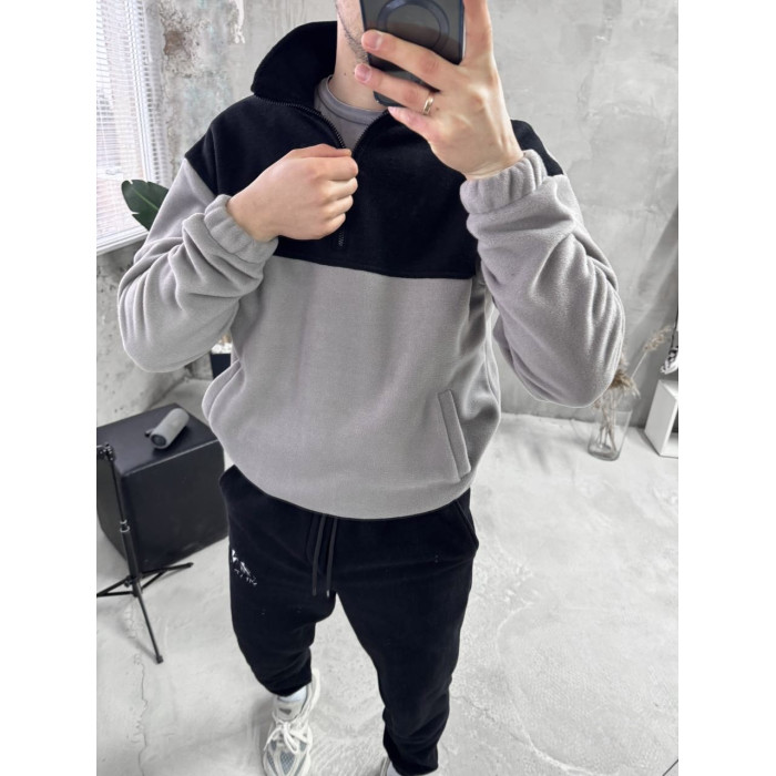 Флісовий oversize костюм з вишивкою