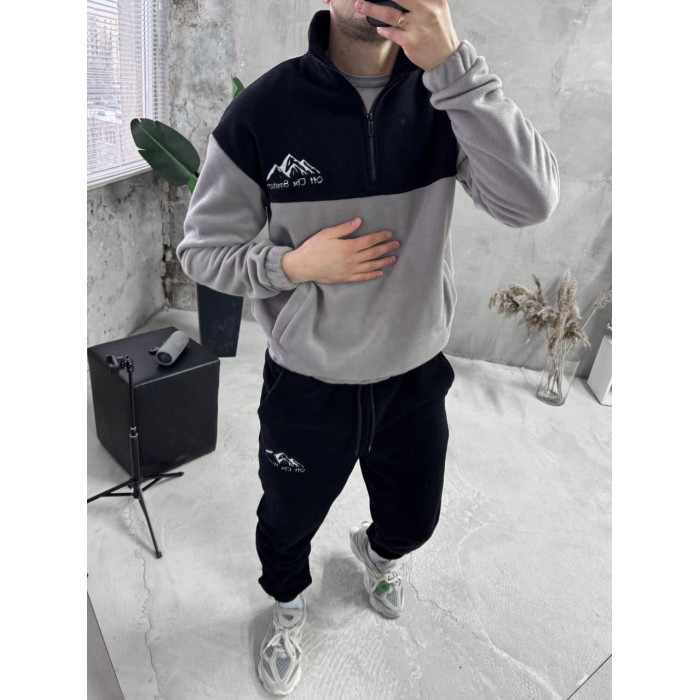 Флісовий oversize костюм з вишивкою
