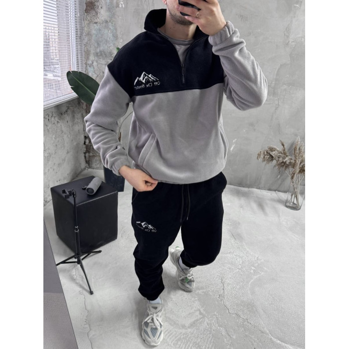 Флісовий oversize костюм з вишивкою