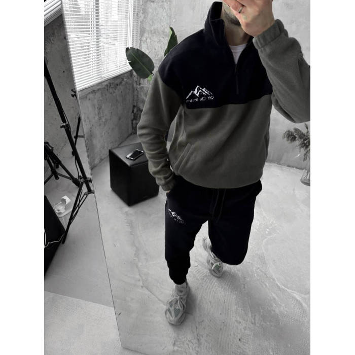 Флісовий oversize костюм з вишивкою